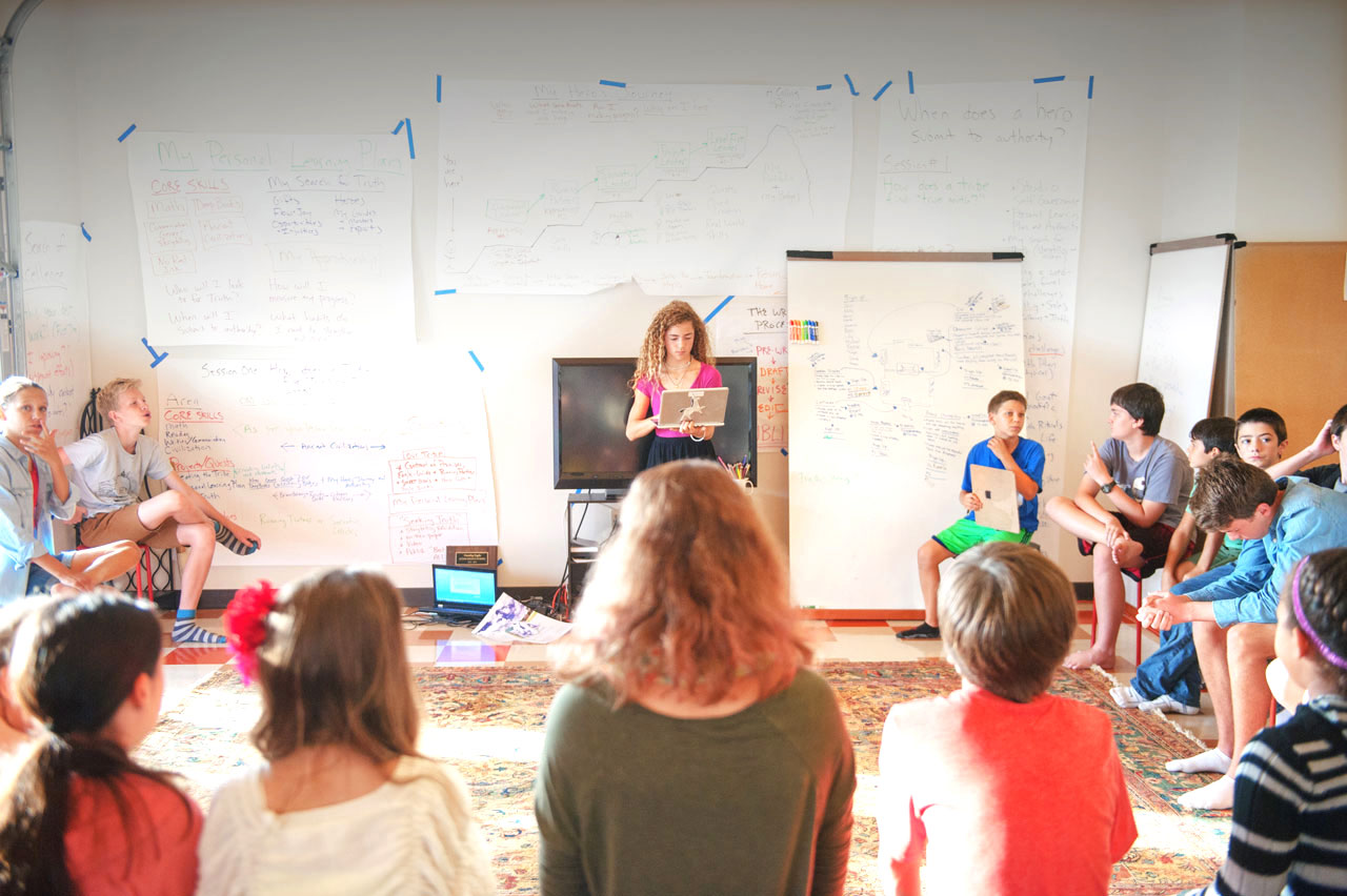 Students learning at Acton Academy